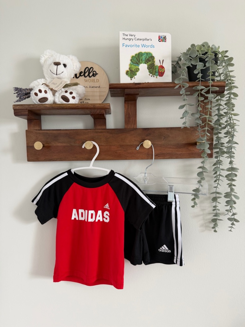 adidas Red and Black Infant Athletic Top